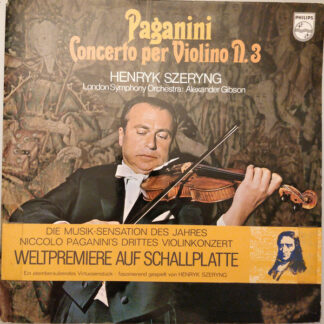 Paganini* - Henryk Szeryng, London Symphony Orchestra*, Alexander Gibson - Concerto Per Violino N. 3 (LP, Gat)