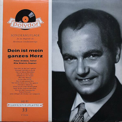 Peter Anders (2), Rita Streich - Dein Ist Mein Ganzes Herz (LP, Album, S/Edition, Son)