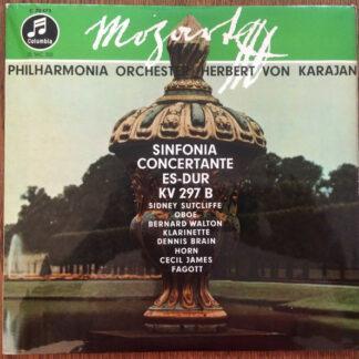 Mozart*, Philharmonia Orchester*, Herbert von Karajan, Sidney Sutcliffe, Bernard Walton (2), Dennis Brain, Cecil James - Sinfonia Concertante Es-Dur KV 297b (10")