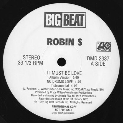 Robin S* - It Must Be Love (12", Promo)