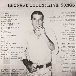 Leonard Cohen - Live Songs (LP, Album, RE)