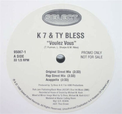 K7 & Ty Bless - Voulez Vous (12", Promo)