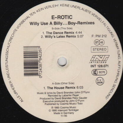 E-Rotic - Willy Use A Billy... Boy-Remixes (12")