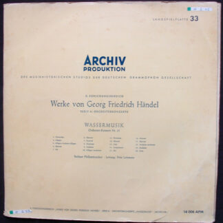 Georg Friedrich Händel, Berliner Philharmoniker, Fritz Lehmann - Wassermusik - Orchester-Konzert Nr.25 (LP, Mono, Rec)