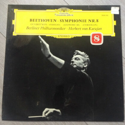 Beethoven* – Berliner Philharmoniker · Herbert von Karajan - Symphonie Nr. 8 / Ouvertüren: »Fidelio«  »Leonore III«  »Coriolan« (LP, Album, RE)