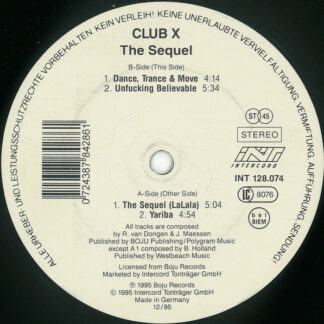 Club X - The Sequel (LaLaLa) (12", Maxi)