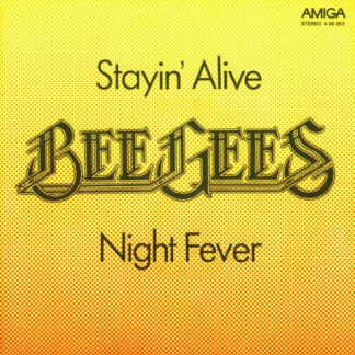 Bee Gees - Stayin' Alive / Night Fever (7", Single, RP, Red)