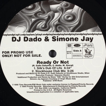 DJ Dado & Simone Jay - Ready Or Not (12", Promo)