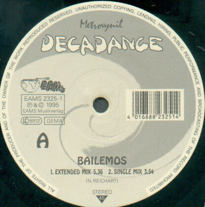 Decadance - Bailemos (12", Maxi)