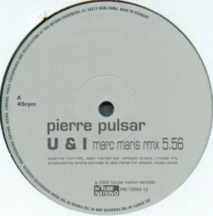 Pierre Pulsar - U & I (12")