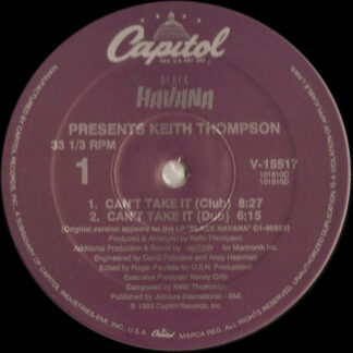 Keith Thompson - Can't Take It (12")