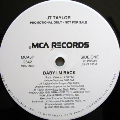 JT Taylor* - Baby I'm Back (12", Single, Promo)